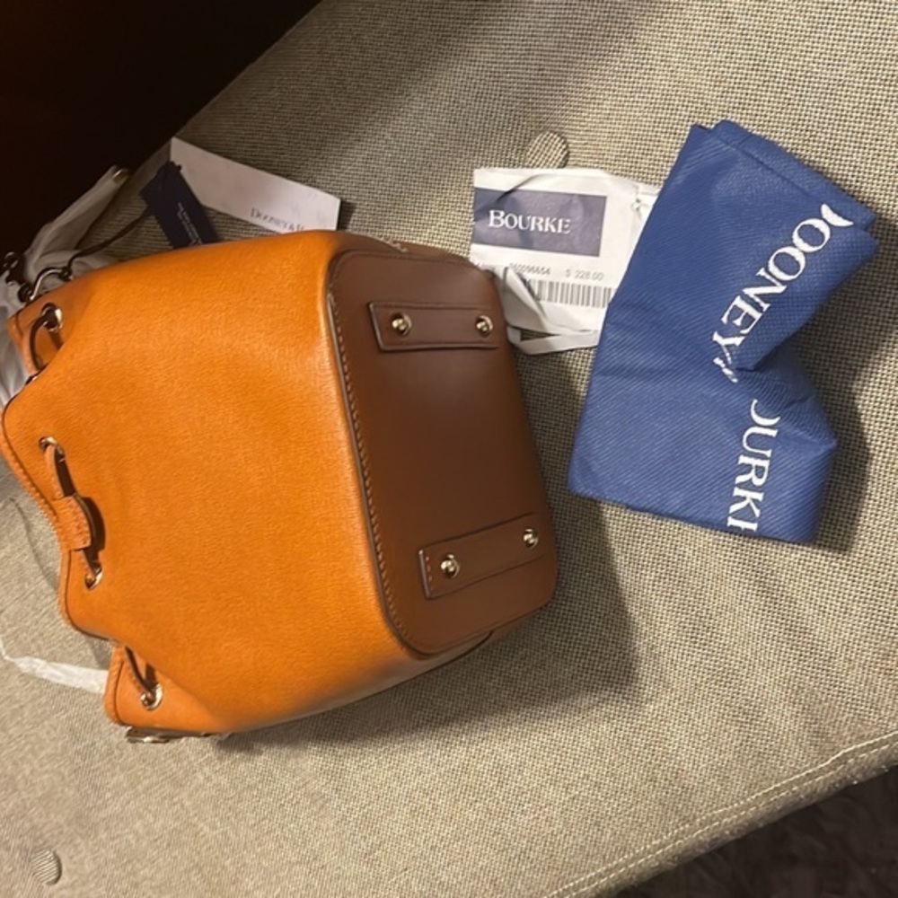 Dooney & Bourke Brown Saffiano Small Drawstring Crossbody Bag - Picture 9 of 9